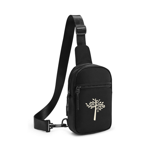 Embroidered AT Crossbody Black Sling Bag
