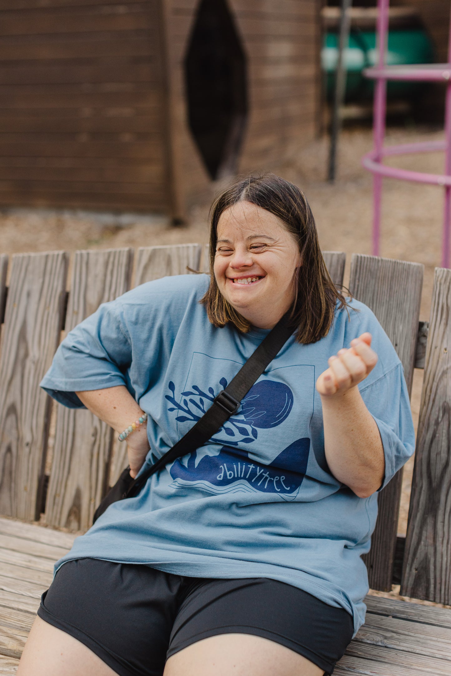 Embroidered AT Crossbody Black Sling Bag